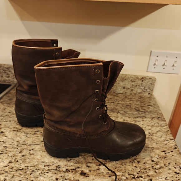 Sorel Men's Dark Brown Leather Rain Boots - Picture 4 of 6